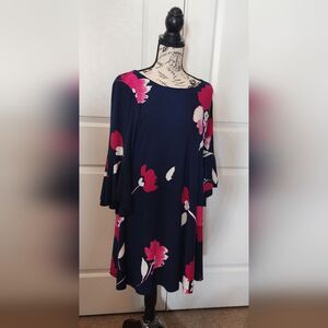 Ralph Lauren Blue and Pink Floral Dress Size 14P